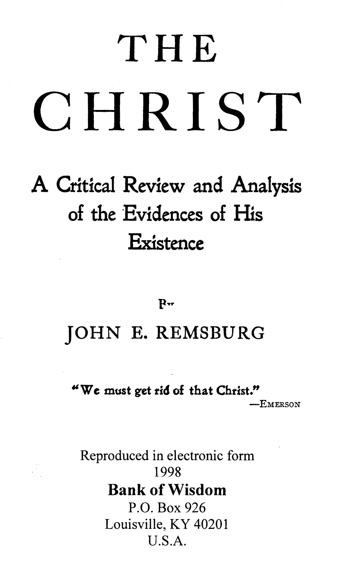 (image for) The Christ